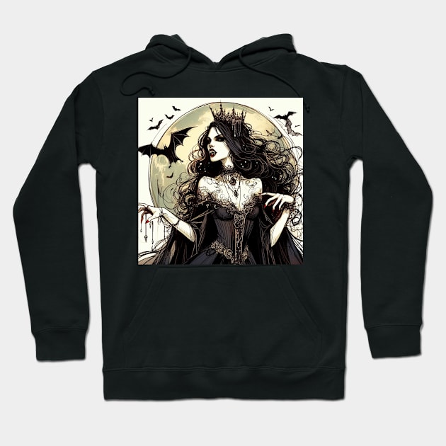 The vampire black queen Hoodie by Belle Abreu